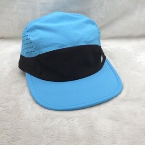 Melin Pace Hydro Hat Cap Strap Back Blue Black 5 Panel Running Hike Gym Mens